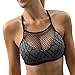 Produktbild Damen Sports BH FORH Frauen Sexy Push up BH Bustier Klassische Streifen Drucken Athleisure Camisole Mesh Weste Stretch Sports Bra Yoga Running Fitness Kurze Bluse Sportunterwäsche Top (Grau, XL)