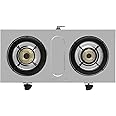 Surya Flame Lpg Open Gas Stove 2 Burner Stainless Steel Double Cook Cooktop With Bis Certified Doorstep Warranty 2 Years (Silver)