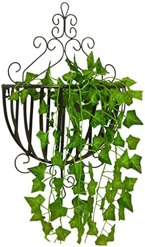 Flower racks, Iron farmhouse style European style hook up Hanging type living room Flower baskets 35 ร 52cm ( Color : Black )