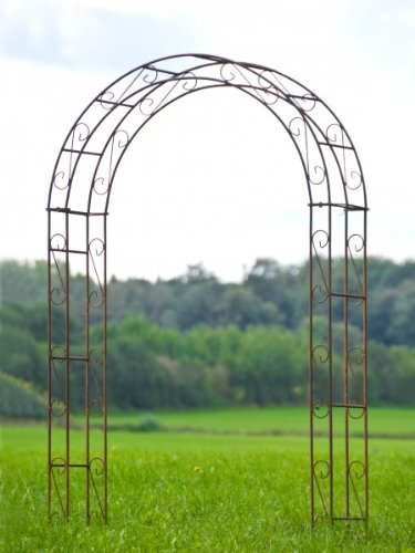 Rosenbogen aus Metall 12mm Massiveisen! B: 140cm Roheisen / Rost – sehr stabil - 7