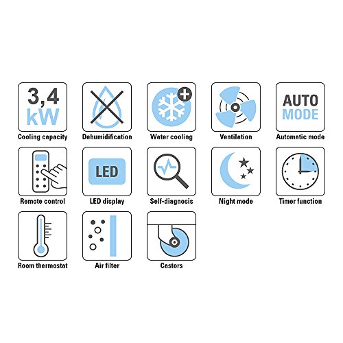 TROTEC Lokales mobiles Klimagerät Klimaanalge PAC 3500 X mit 3,4 kW / 12.000 Btu, EEK A (inkl. Entfeuchtungs- und Belüftungsfunktion, Programmierbarer 24-Stunden-Timer, Fernbedienung, 3 Ventilationsstufen, Einstellbare Luftblasausrichtung, Herausnehmbarer Luftfilter) - 8