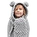 Produktbild Schal Baby, Wolle gestrickt Double Ball Hüte Mädchen Schals mit Kapuze Cowl Beanie Schal Kinder Schal von Dragon868 (Grau)