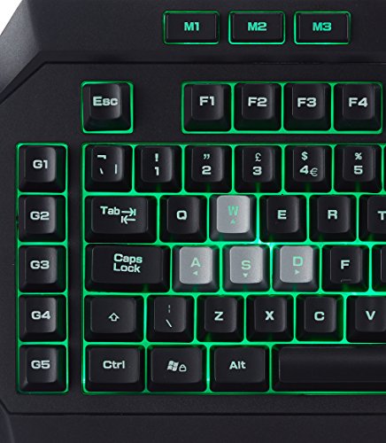 AmazonBasics - Teclado para videojuegos  sensaci  n de tecleo mec  nico  QUERTY Layout 