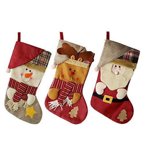 Preisvergleich Produktbild SueH Design Weihnachtsstrumpf 3er Set 48cm
