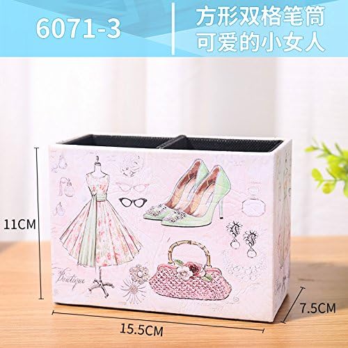 JWBT European style retro pen cartridge creative fashion make-up of Korean small fresh and lovely student desk multifunctional receiving box,Milky white 6071-3 square