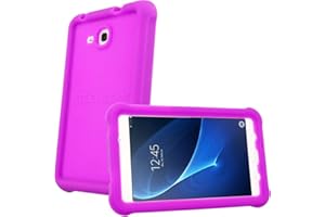 TECHGEAR Coque Bumper pour Samsung Galaxy Tab A 7.0 Pouces 2016 (Séries SM-T280) Coque de Protection Caoutchouc Résistante aux Chocs avec Bords et Coins Renforcés + Film de Protection [Violet]