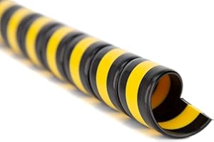 Safeplast DUO Safe-Spirale Protezione a spirale per tubi idraulici Ø 25 mm, lunghezza 6 m, Spirale protettiva per cavi per il raggruppamento di tubi, colore: nero/giallo