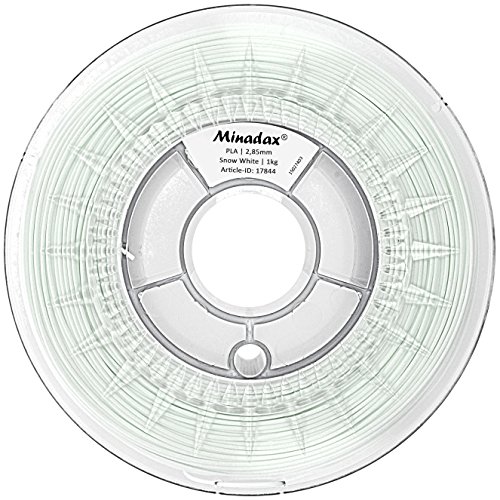Minadax® 1 kg Premium Qualitaet 3mm (2,85mm) PLA-Filament schnee weiss fuer 3D-Drucker hergestellt in Europa - 2