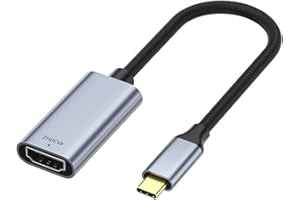 iJiZuo Adattatore da USB C a HDMI 4K@30Hz, Adattatore da Thunderbolt 3 a HDMI Compatibile con MacBook PRO 2019/2018/2017, MacBook Air, Surface PRO, Guscio in Alluminio e Cavo in Nylon-Grigio