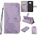 Produktbild Samsung Galaxy S7 edge Leder Wallet Tasche Brieftasche Schutzhülle,Fanryn Blitzpulver Pfau Blume geprägt Muster Design Hochwertige PU Leder Folio Tasche Case Hülle im Bookstyle mit Standfunktion Kredit Kartenfächer (Lila)