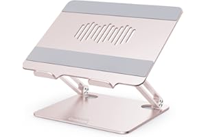 GOKEDA Support pour Ordinateur Portable, élévateur Ergonomique en Alliage d'aluminium pour Bureau, Support Ajustable Compatible avec Macbook Air/Pro, Dell, HP, Lenovo, Plus de 10-15.6" Portables