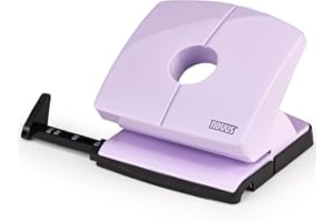 NOVUS B220 Colour ID 2.0 Hole Punch (20 Sheets Hole Capacity, Firmly Locking Stop Rail, Functional Parts Made of Metal) Pretty Purple