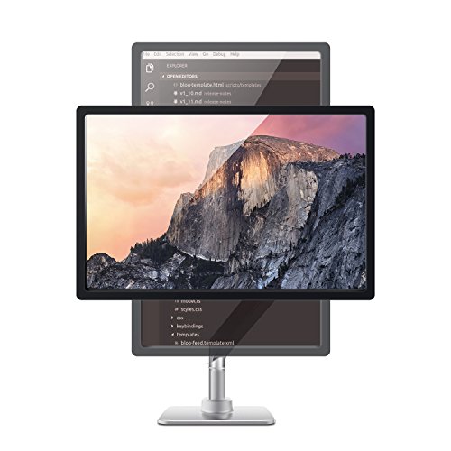 Schwenkbar Tischständer, Bestand® Neigbare Drehbare Aluminium Monitor & TV Halterung für 17“ – 32“ TV Bildschirm & PC Monitor, NUR kompatibel mit VESA-Lochabstand: 75 x 75 mm, 100 x 100 mm – Weiß - 2
