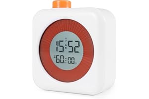 Carehabi Cyfrowy zegar wizualny, 3 w 1 z timerem, zegarem i funkcją alarmu, dla dzieci, timer 60 minut, do kuchni, szkoły, biura