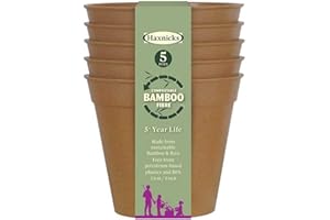 Haxnicks Pflanztöpfe aus Bambusfaser, 5 Stück, 5 Stück, Terracotta, Pot110201