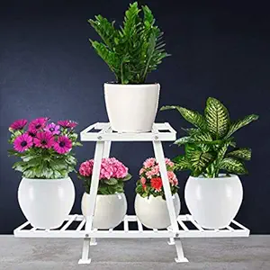 TrustBasket Cosmo Planter Stand (White) - Flower Pot Stand,Planter Stand Multipurpose Stand for Indoor/Outdoor use