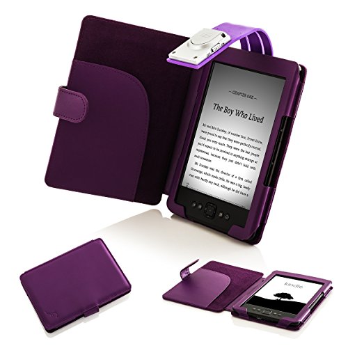 Forefront Cases - Funda con luz LED para Kindle 4 (Piel sintética), Color Azul Morado Morado Kindle 4