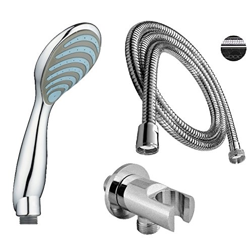Handbrause-Set Duschkopf mit Duschschlauch Wandanschluss-Bogen und integrierter Wandhalterung