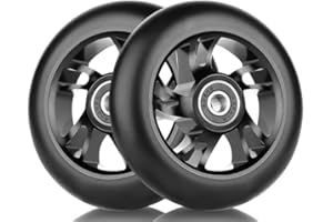 ‎SAICOOS 100mm Stunt Scooter Rollen Roller Reifen - Scooter Räder Ersatzräder,Mit Felgen Aus Aluminiumlegierung Und Anti-Blockier-Lager, Scoot and Ride Roller Zubehör für Scooter (2Stück 100mm Schwarz)