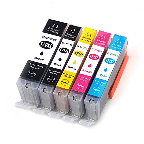 Cadi 5x Compatible Tintenpatronen kompatibel zu Canon PGI 570 CLI 571 XL für Canon Pixma MG5750 MG6850 TS6050 TS5050 Series