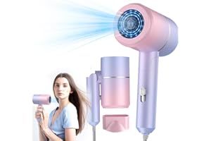 WDKXCN Reisefön Klappbar Klein,800W Fön Klein,2 Einstellbare Modi mit Überhitzungsschutz,Reiseföhn Klein Leise Klappbar,Haartrockner Ionen Leise mit Diffusor für Reisen, Zuhause, Salon(Pink Lila)