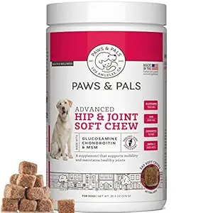 Paws & Pals Glucosamine For Dogs - 240Ct Advanced Soft Chews Chondroitin + Msm Hip Joint