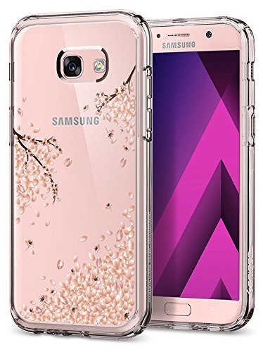 Spigen Carcasa Samsung Galaxy A5 2017  con Dise  o de Flores y Cristal Transparente