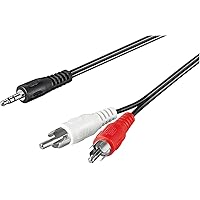 Goobay 1.5m Audio Cable AUX Adaptor, 3.5mm Male to Stereo RCA Male, Black/White/Red