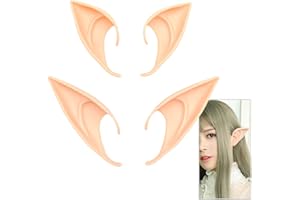 FEEZILOE Feezi Pixie Elf Ear, Fairy Ears, Cosplay Halloween Party Live broadcast Props, Anime Party Dress Up Costume, Masquerade Ball Elven Vampire Ears(2 Pair)