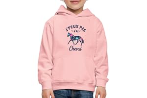 Spreadshirt J'Peux Pas J'Ai Cheval Fleuri Pull À Capuche Premium Enfant