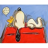 Original Acrylfarben auf Leinwand und Keilrahmen: Snoopy & Woodstock I / 40x50 cm