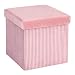 Produktbild SONGMICS Sitzhocker, gepolsterter Sitzwürfel, Fußablage mit Stauraum, faltbare Aufbewahrungsbox mit Deckel, platzsparend, bis 300 kg belastbar, für Schlafzimmer, Kinderzimmer, Flur, rosa LSF24PK