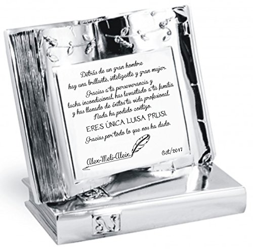 Placa chapa grabada homenaje para agradecimiento jubilación conmemorativa LIBRO personalizada