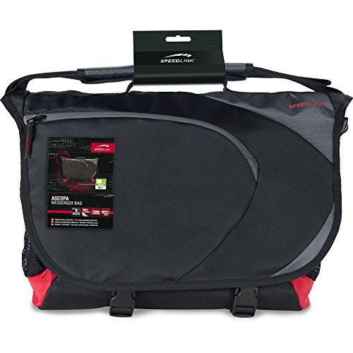 Speedlink Ascopa Core Gaming-Style Notebooktasche (Tragegriff, verstellbarer gepolsterter Schultergurt, geeignet für Laptop bis zu 40,9 cm (16,1 Zoll)) schwarz/rot - 2