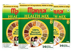 Manna Health Mix Drink, 750g Protein for Men, Women | Diabetic Friendly (No Sugar) | 100% Natural Protein, Fibre, Iron, from Real Grains | Low GI | Easy Absorb