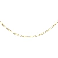 Gelbgold Halskette 16-24 Zoll 9 Karat Gelbgold Figaro Kette 2,5 Mm | Längen 16-24 Zoll | Mit UK-Prüfstempel Figaro Bordsteinkette 2,5mm