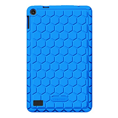 Fintie Fire 7 2015 Hülle – Leichte Rutschfeste Stoßfeste Silikon Tasche Case Kinderfreundliche Schutzhülle, Blau - 7