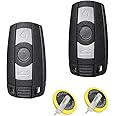 2PCS 3 Buttons For BMW E39 E46 E60 E61 E70 E81 E87 E88 E90 E91 E92 E93 B-M-W Series X1 X3 X5 2*LIR2032 Rechargeable Battery HU92 Blade