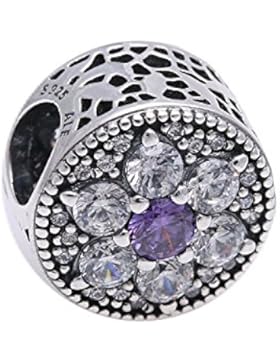 Pandora Damen-Charm Vergissmeinnicht 925 Zirkonia lila-791832ACZ