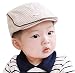 Ularma Adorable Baby Infant Boy Girl Stripe Beret Cap Peaked Baseball Hat (Khaki)