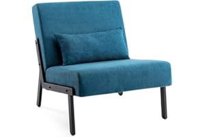 ‎MINGONE Mingone Sessel Einzelsofa Cocktailsessel Modern Loungesessel 1 Sitzer Polstersofa Leinen Stoff mit Schwarz Metallbeinen für Wohnzimmer Schlafzimmer bis 120kg