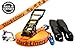 Produktbild 6 Teiliges Slackline-Set ORANGE - 50mm breit, 25m lang - mit Langhebelratsche - Slack-Liners - Made in Germany