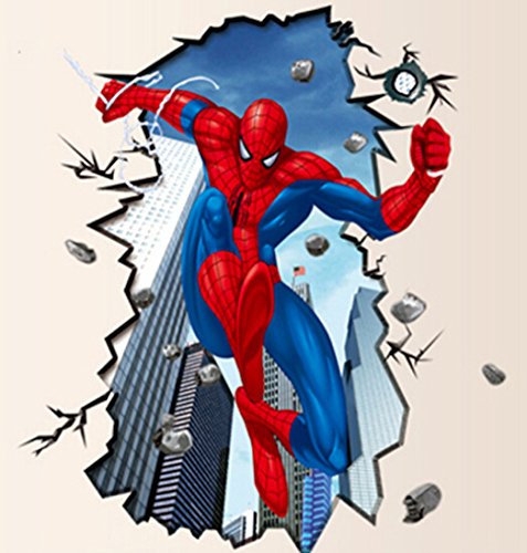Revesun Large Super Hero Spiderman PVC Wall Sticker Decals Boys Rooms Removable Decor 80*96cm