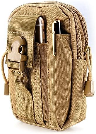 LORELEI Tactical Waist Pack Outdoor Molle EDC Pouch Multipurpose Utility Gadget Waist Belt Bag For iPhone 7 Plus Samsung Galaxy HTC LG Smartphone (Khaki)