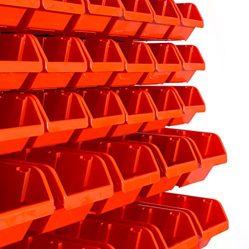 60 tlg Wandregal Lagerregal Stapelboxen Gr.2, Gr.3 orange Regal Lager Garage - 5