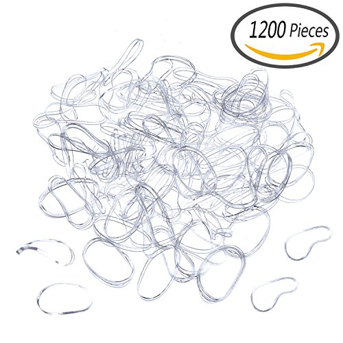 Senkary 1200 Pieces Clear Rubber Hair Bands Hair Elastics Ties Bands for Girls Hair