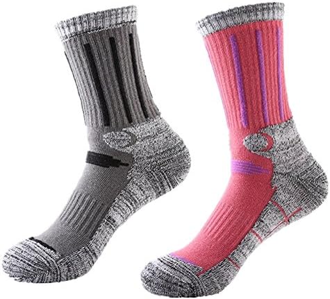 Thorn Bird 2 PCS Winter Ski Snowboard Socks Outdoor Hiking Sports Stocking (Grey+Red)