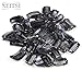Neitsi® 50PCS Clip for Hair Extensions Wigs I SHAPE U SHAPE Metal Hair Snap Clips DIY (Black#, I shape--2.3cm)
