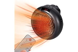 EBKCQ Radiateur Soufflant Mural, Mini Chauffage Electrique avec télécommande, Radiateur Soufflant Salle de Bain Mural, 900W Chauffage Electrique Economique pour Bain, Chambre, Maison