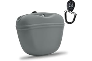 AUDWUD Silikonowe etui na smakołyki dla psów, z zatrzaskiem do szkolenia psów, przenośny pojemnik treningowy, wygodne zamknięcie klamry magnetycznej i klips na talię